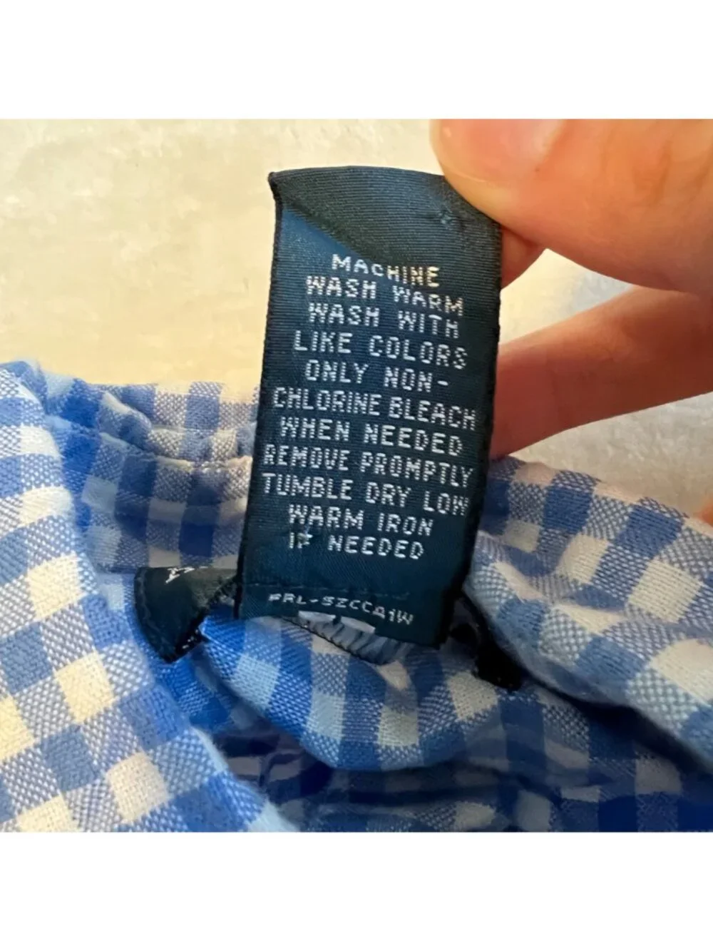 Ralph Lauren Gingham Shirt Boys Blue White Cotton Long Sleeve Button Down Size 2